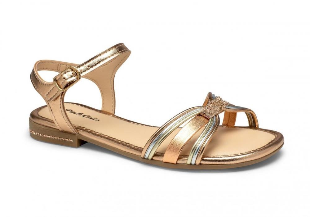 Sandália Rasteira Pink Cats V4472 Infantil Feminino