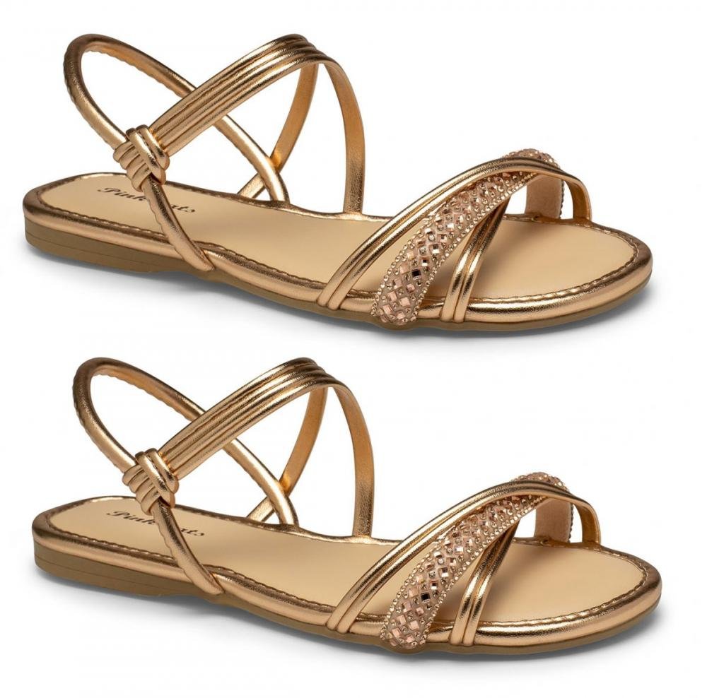 Sandália Rasteira Pink Cats V4821 Infantil Feminino Rosa 3