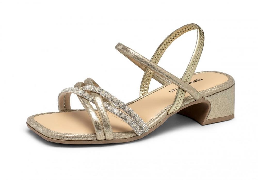 Sandália Salto Bloco Pink Cats V4603 Infantil Feminino Dourado 2