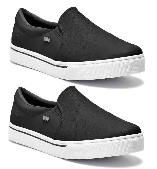 Tênis Casual Slip On Via Marte 016009 Feminino Preto 3
