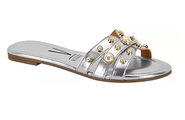 Sandália Rasteira Vizzano 6371181 Feminino Prata 1