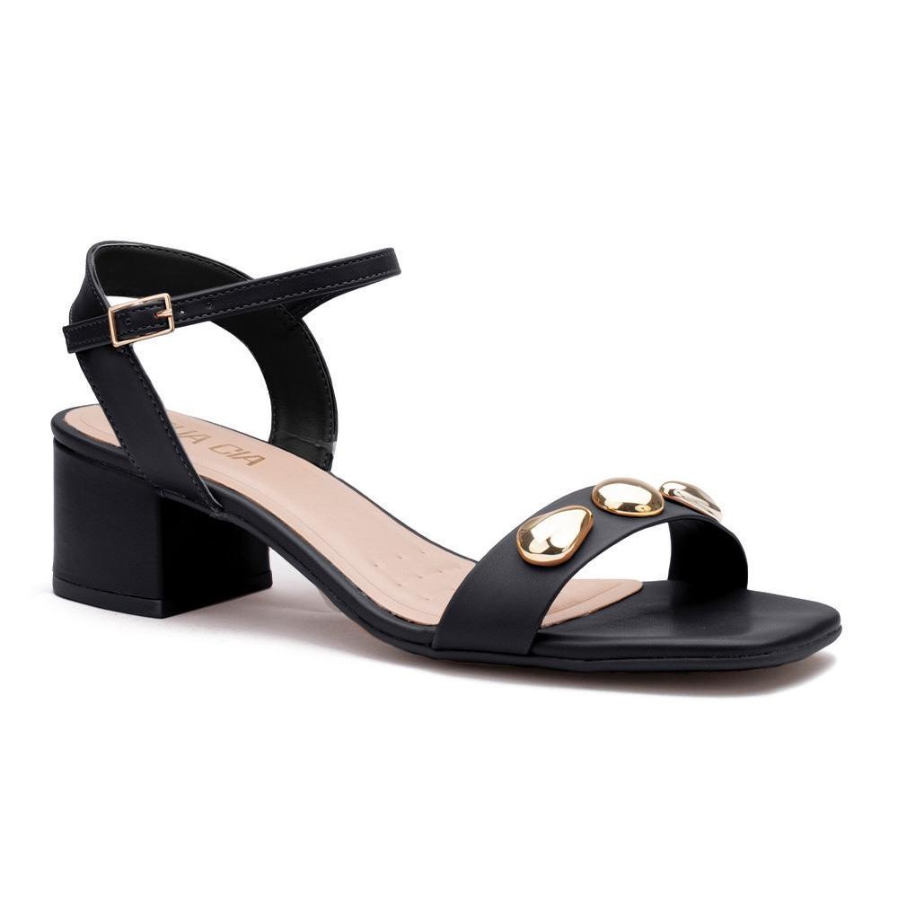 Sandália Salto Baixo Sua Cia 836815783 Feminino Preto 1