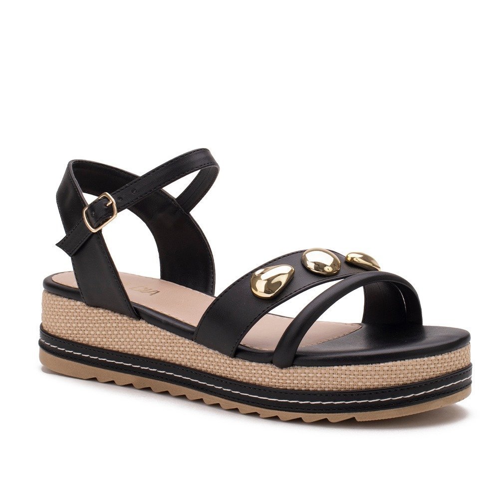 Sandália Anabela Sua Cia 837115795 Feminino Preto 1