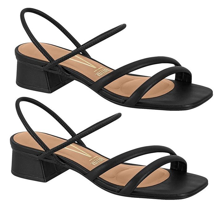 Sandália Salto Bloco Vizzano 6454108 Feminino Preto 3