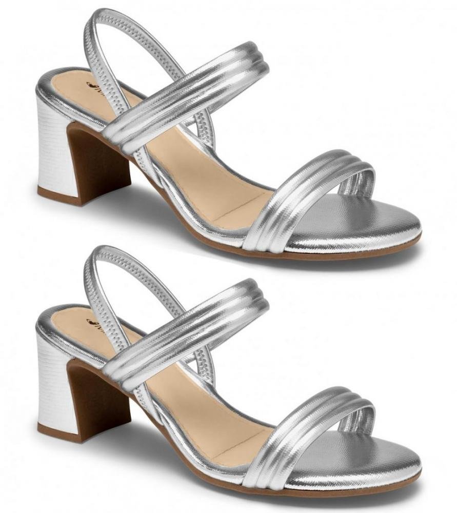 Sandália Salto Bloco Mississipi Mc134 Feminino Prata 3