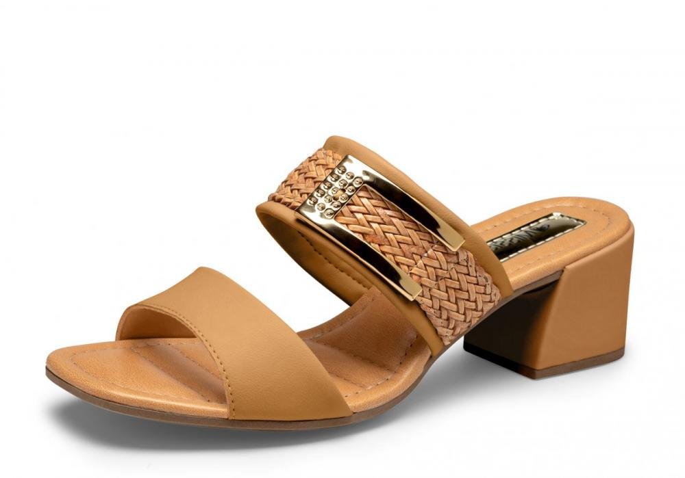 Tamanco Salto Bloco Mississipi Mb833 Feminino Marrom 2