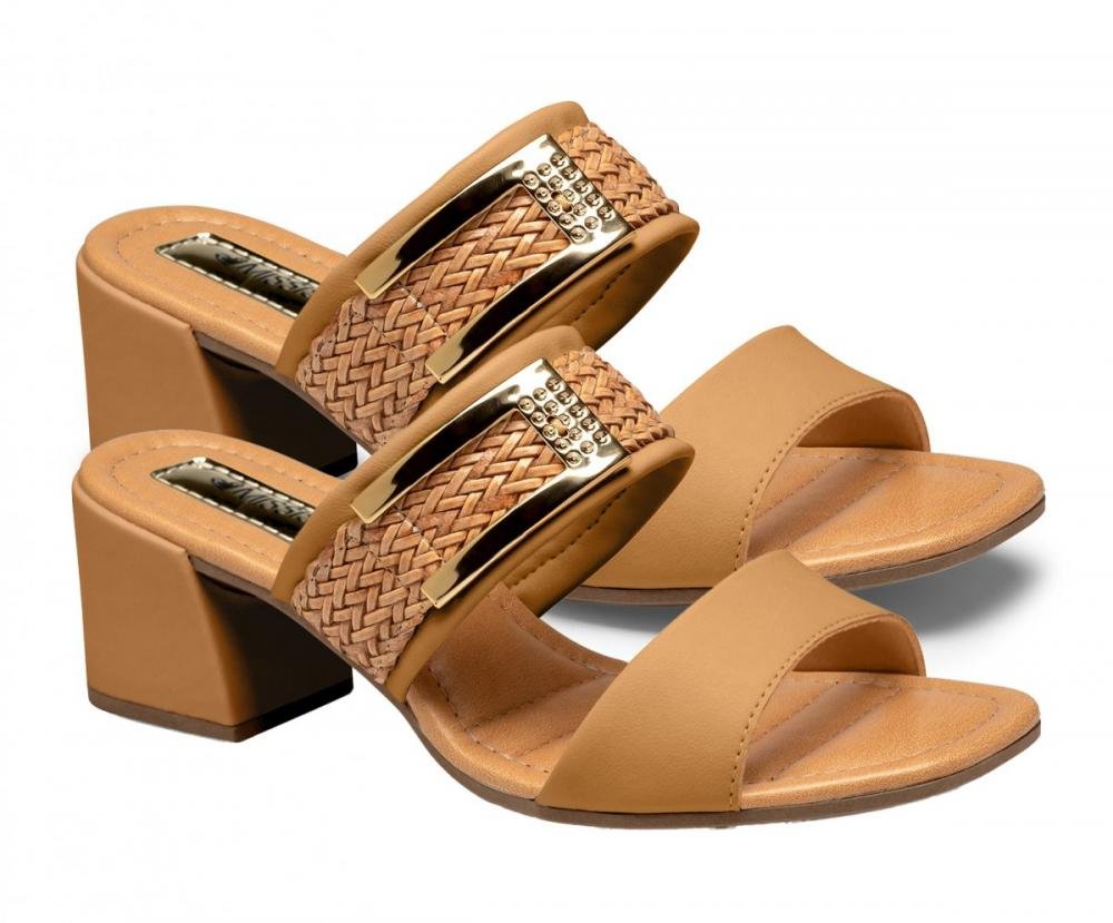 Tamanco Salto Bloco Mississipi Mb833 Feminino Marrom 3