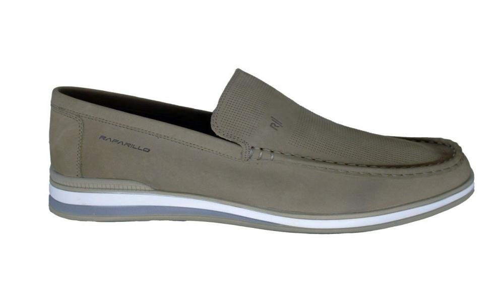 Mocassim Em Couro Rafarillo 2803 Masculino Cinza 1