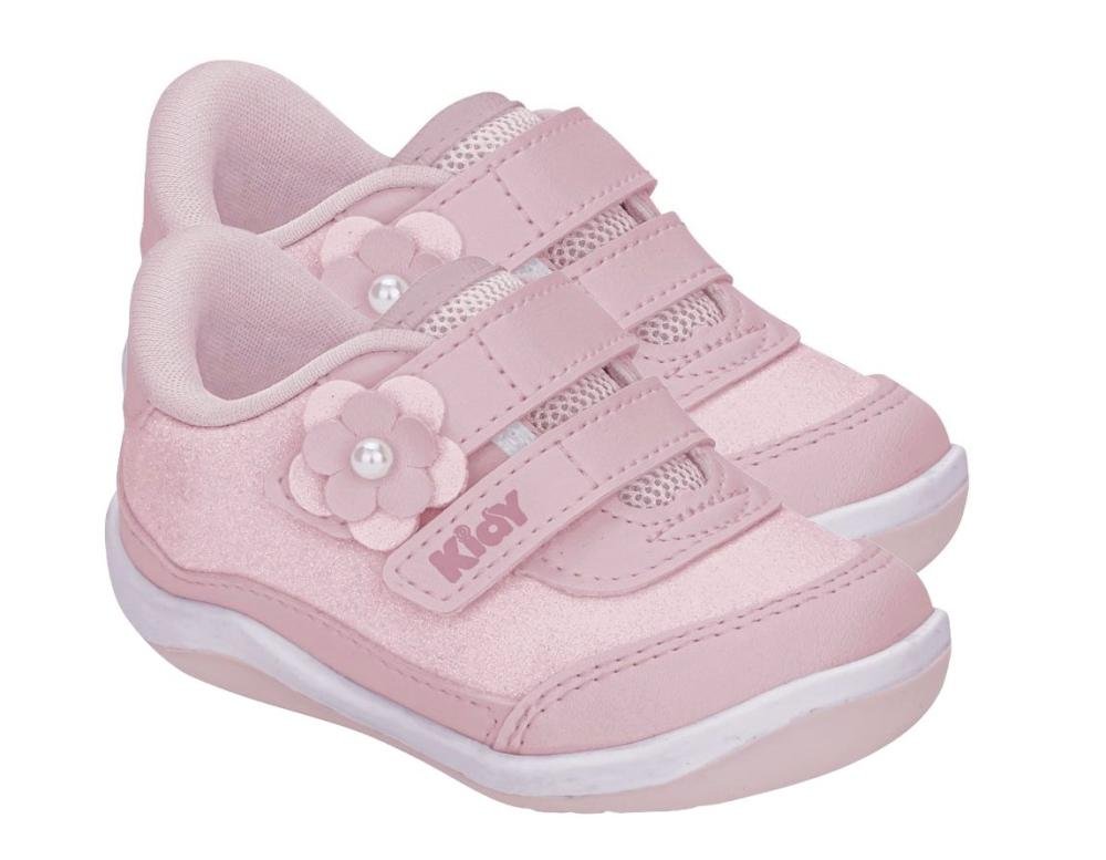 Tênis Casual Slip On Velcro Kidy Infantil Feminino Rosa 3