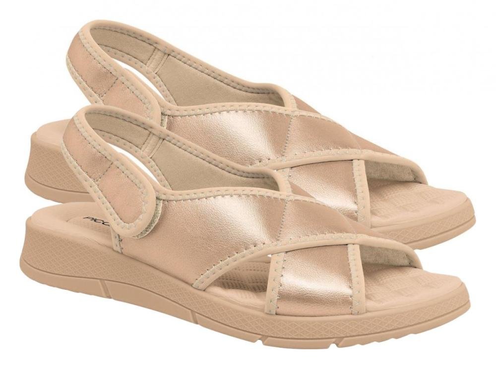 Sandália Papete Esporão Anabela Piccadilly 571013 Feminino Dourado 3