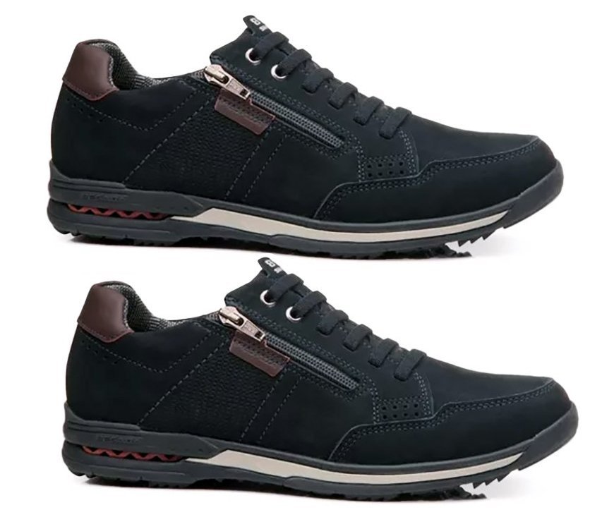 Sapatênis Pegada em Couro 114861 Masculino Azul 3