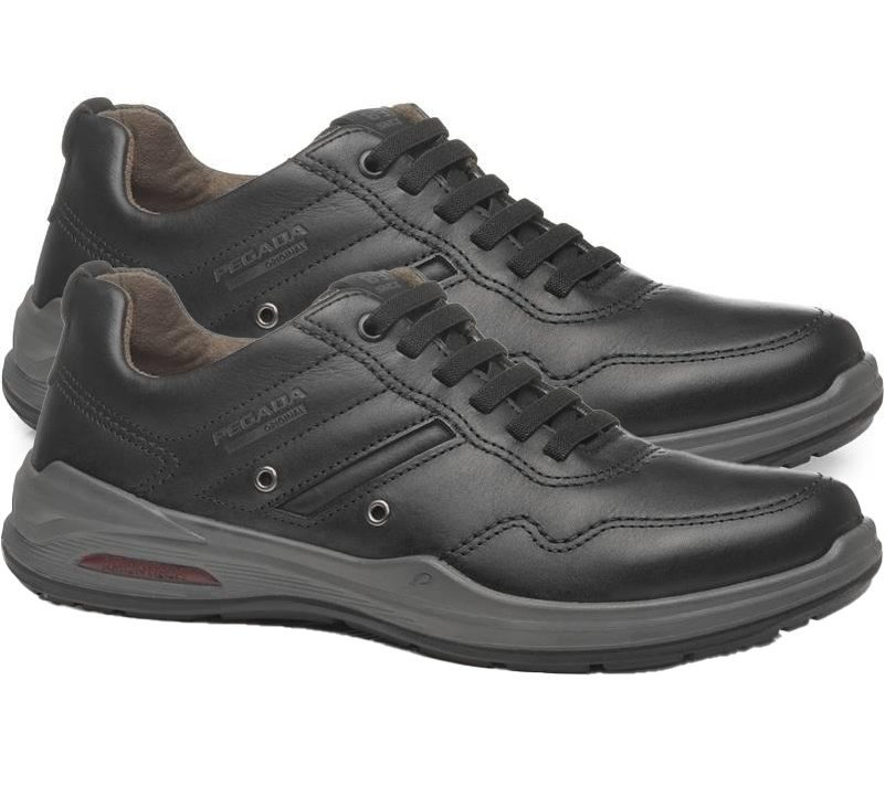 Sapatênis Pegada em Couro 110505 Masculino Preto 3