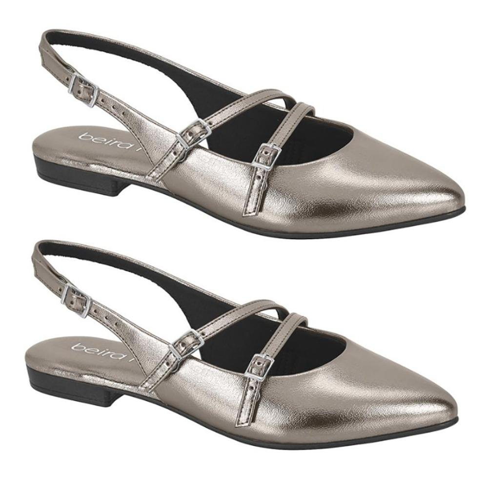 Sapatilha Mule Beira Rio 41341012 Feminino Prata 3