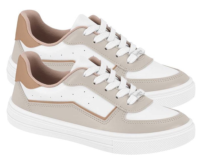 Tênis Casual Moleca 5796107 Feminino Bege 3