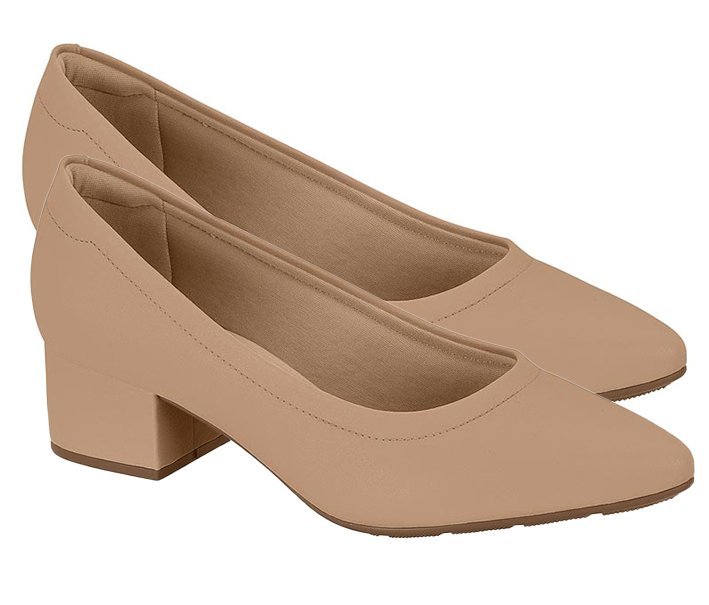Sapato Salto Baixo Ultraconforto Modare 7340123 Feminino Bege 3