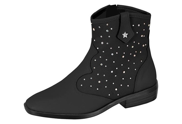 Bota Country Molekinha 2183203 Infantil Feminino Preto 2