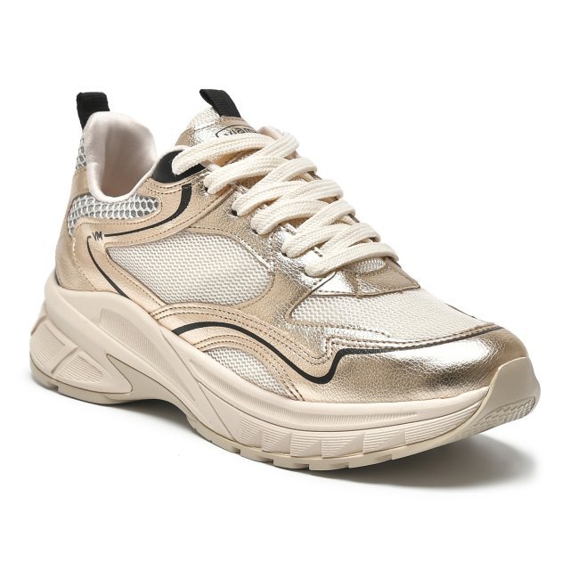 Tênis Casual Via Marte 240-004 Feminino Ouro 1