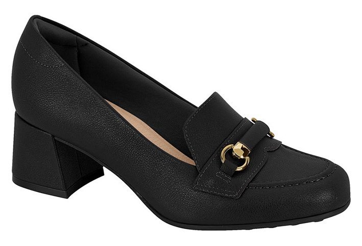 Sapato Salto Bloco Médio Ultraconforto 7373118 Feminino Preto 1