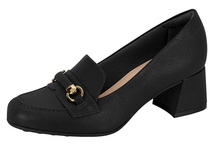 Sapato Salto Bloco Médio Ultraconforto 7373118 Feminino Preto 2