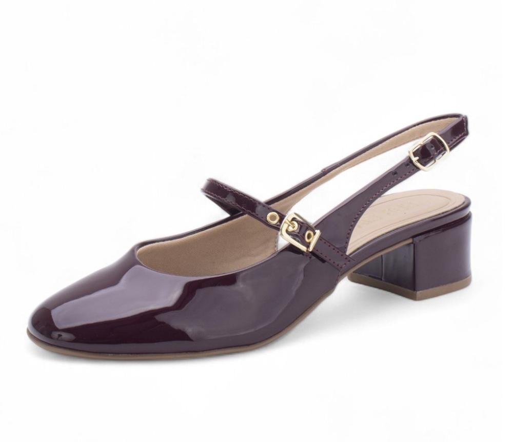 Sapato Slingback Sua Cia 838015965 Feminino Vinho 2