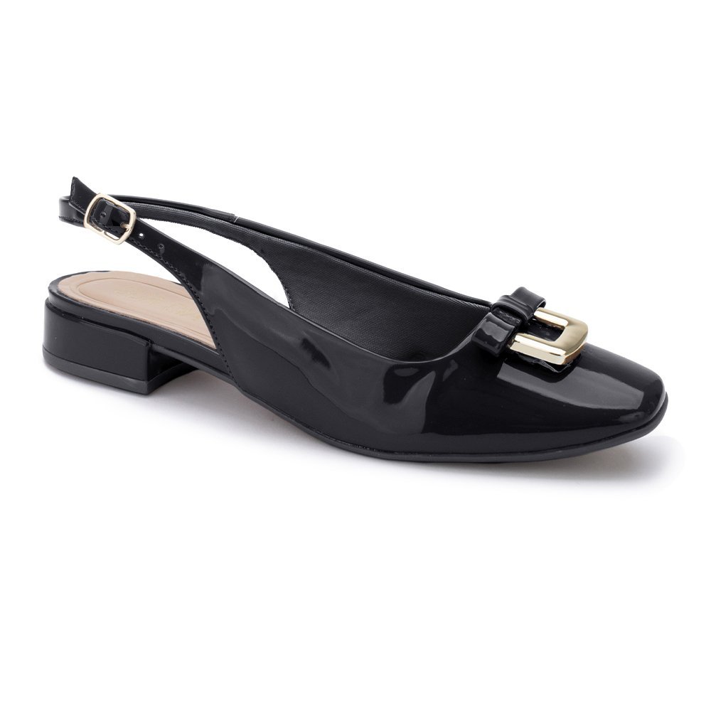 Sapato Slingback Sua Cia 837715954 Feminino Preto 1