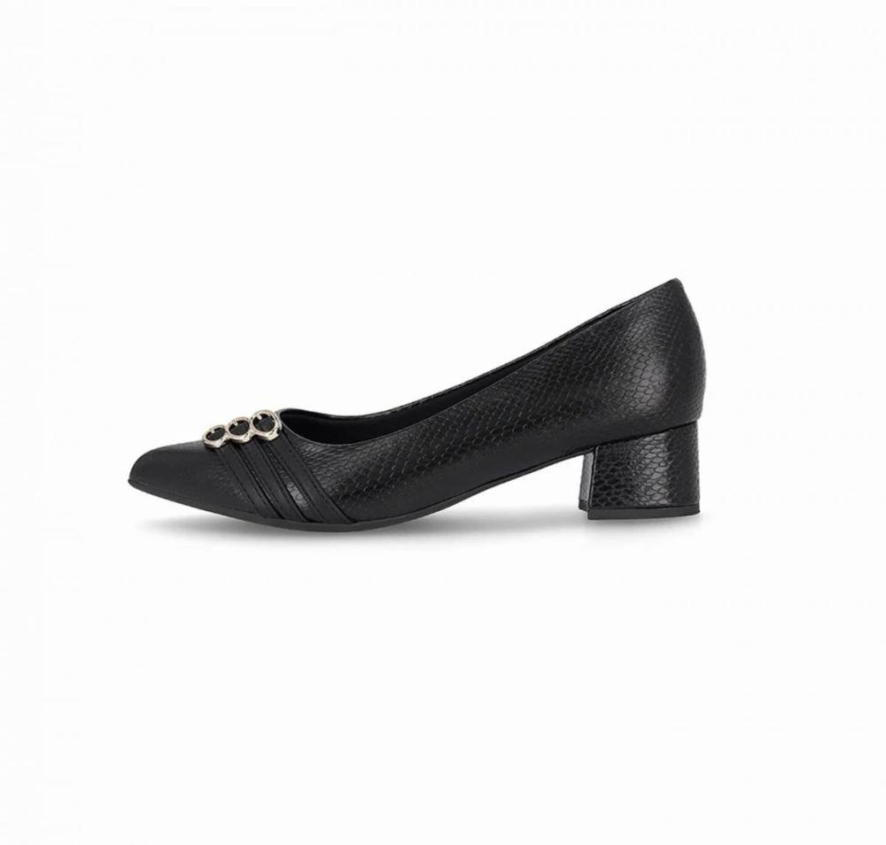 Sapato Scarpin Salto Grosso Piccadilly 739083 Feminino Preto 2
