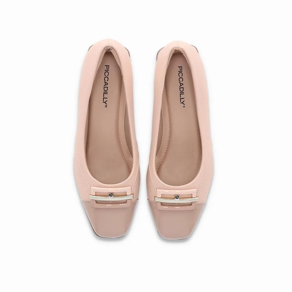 Sapato Scarpin Salto Grosso Piccadilly 160097 Feminino Bege 3