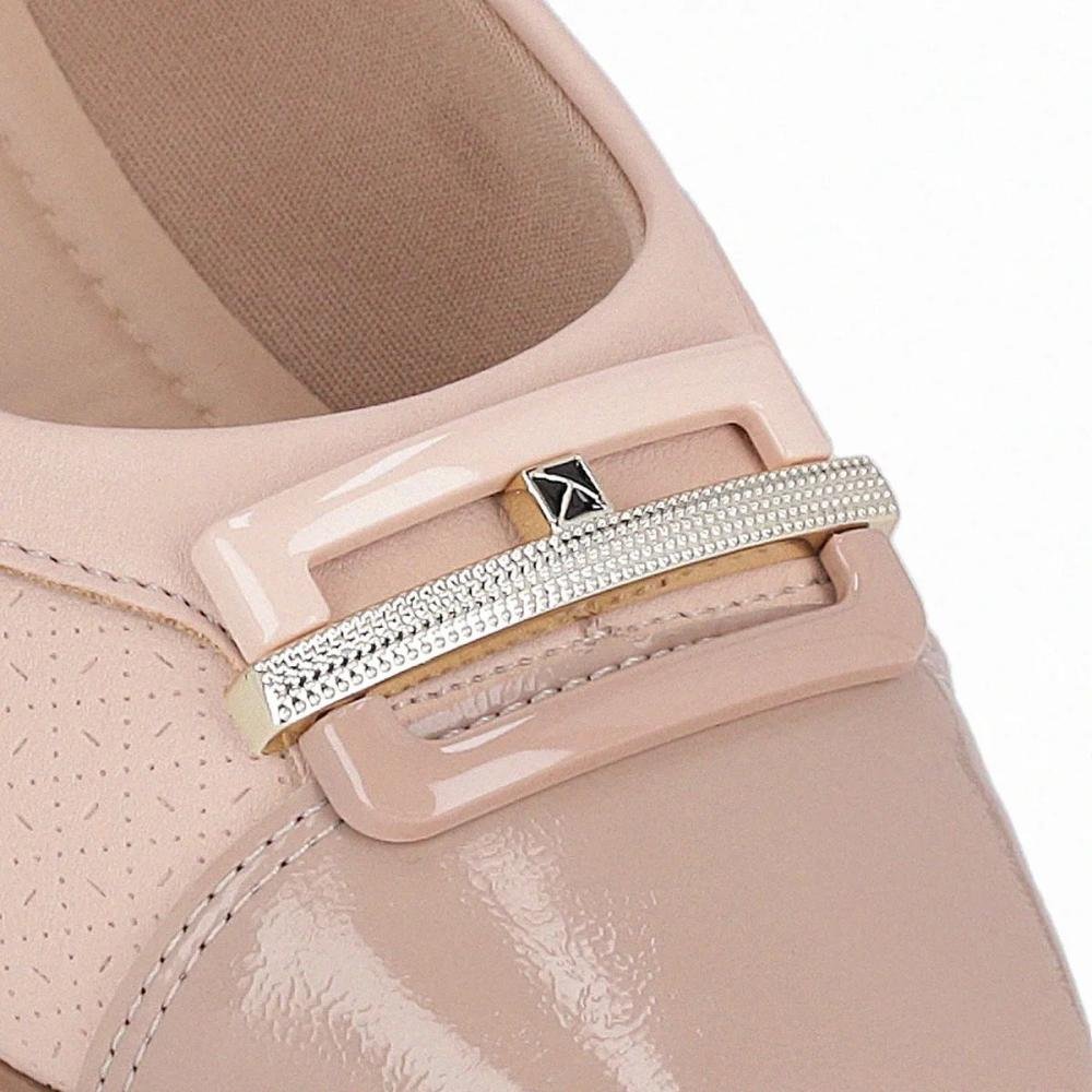 Sapato Scarpin Salto Grosso Piccadilly 160097 Feminino Bege 2