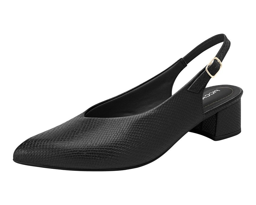 Sapato Salto Médio SlingBack Piccadilly 7390311 Feminino Preto 2