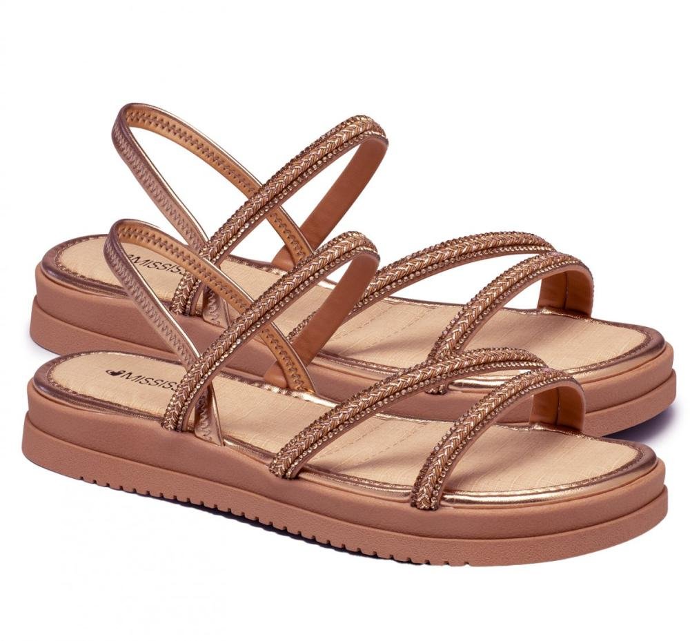 Sandália Papete Flatform Mississipi ME353 Feminino Rosé 3