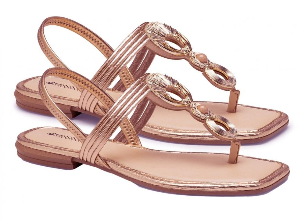 Sandália Rasteira Mississipi MF012 Feminino Rosé 3