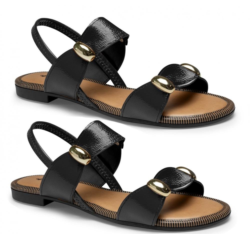 Sandália Rasteira Mississipi MF292 Feminino Preto 3