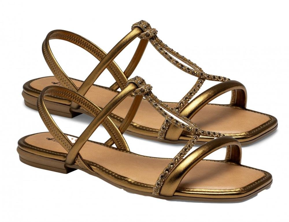 Sandália Rasteira Mississipi MF842 Feminino Ouro 3
