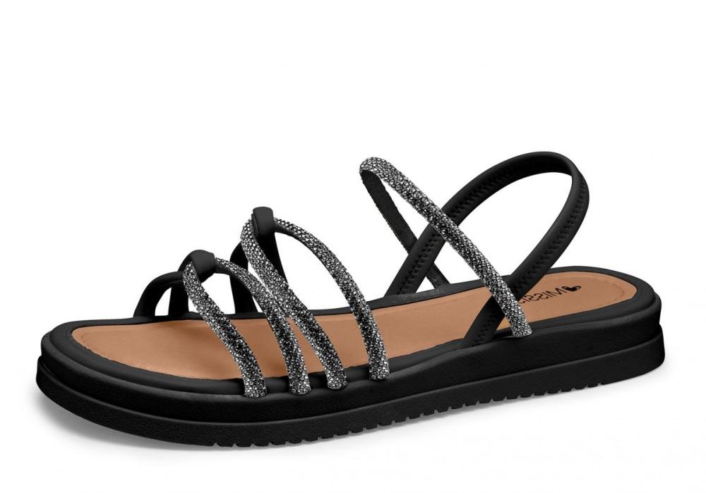 Sandália Papete Flatform Mississipi MI718 Feminino Preto 2