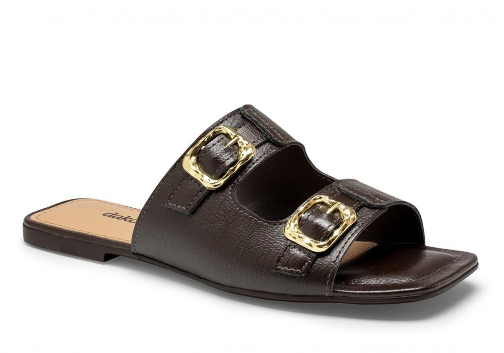 Sandália Rasteira Dakota Y9432 Feminino Marrom Escuro 1