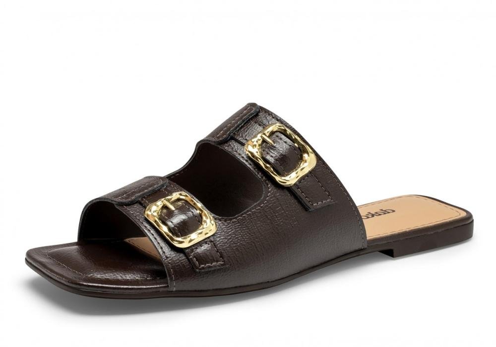 Sandália Rasteira Dakota Y9432 Feminino Marrom Escuro 2