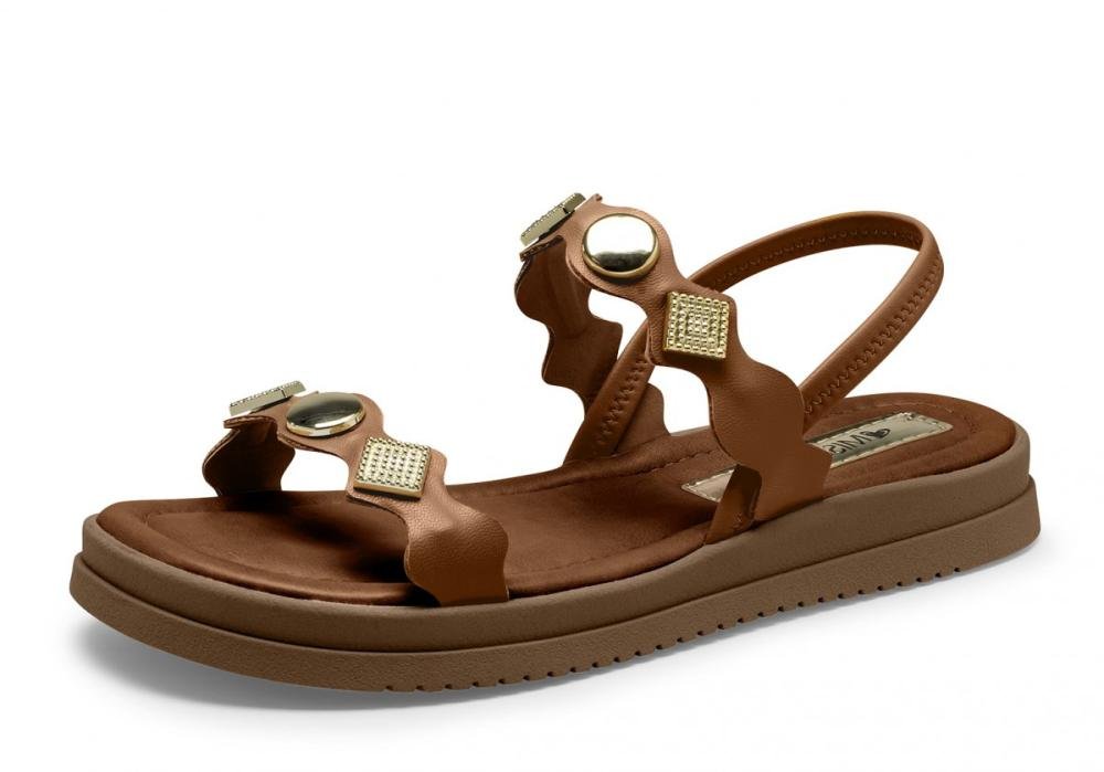 Sandália Papete Flatform Mississipi MF163 Feminino Marrom Escuro 2