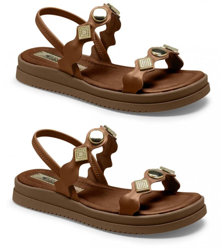 Sandália Papete Flatform Mississipi MF163 Feminino Marrom Escuro 3