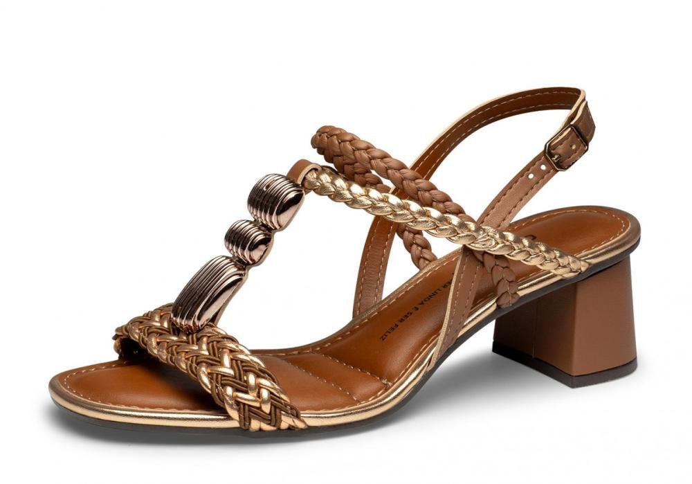 Sandália Salto Bloco Dakota Y9301 Feminino Marrom Escuro 2