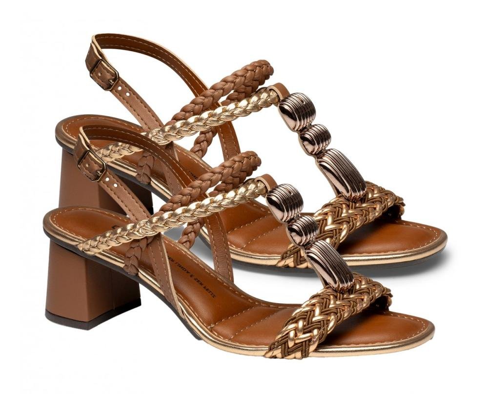 Sandália Salto Bloco Dakota Y9301 Feminino Marrom Escuro 3