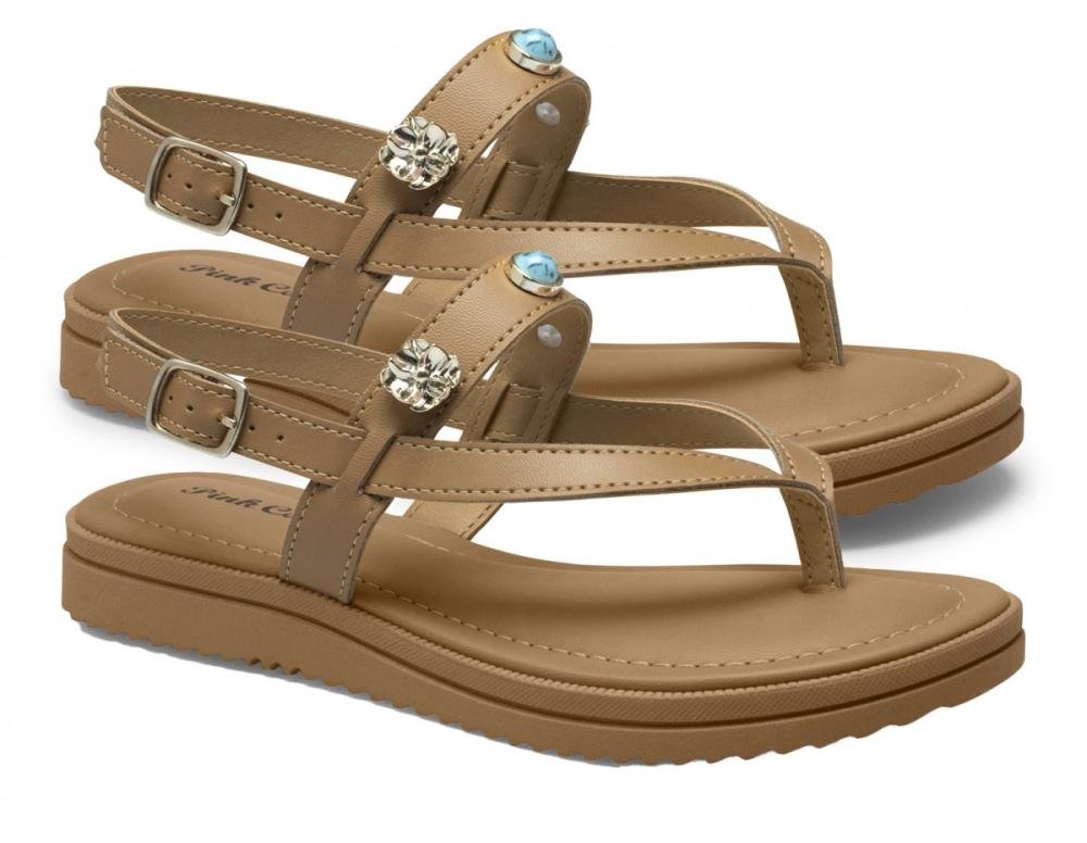 Sandália Papete Pink Cats V5601 Infantil Feminino Marrom 3