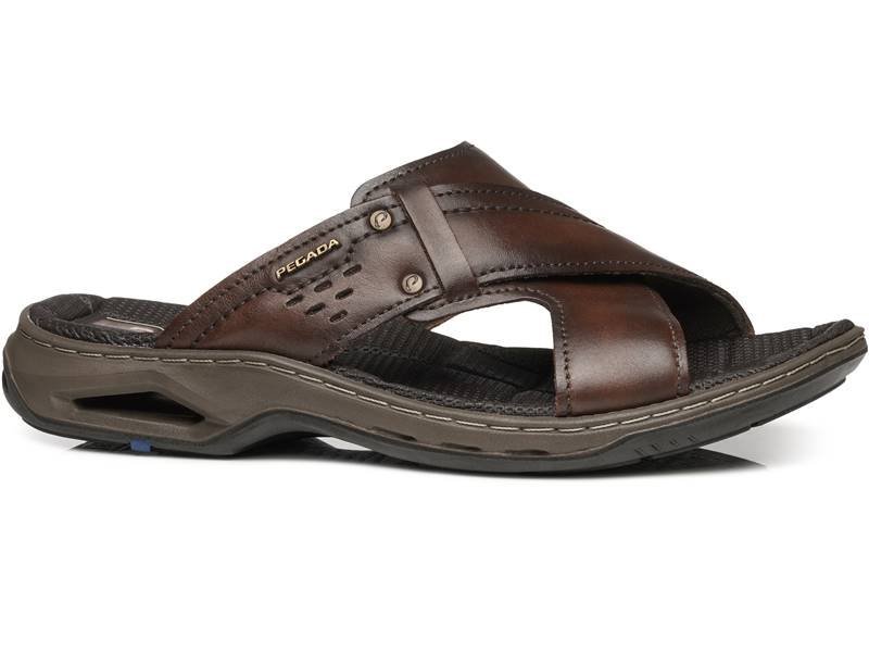 Chinelo Em Couro PLUS Numeração Especial Pegada 533236 Masculino Marrom Escuro 1