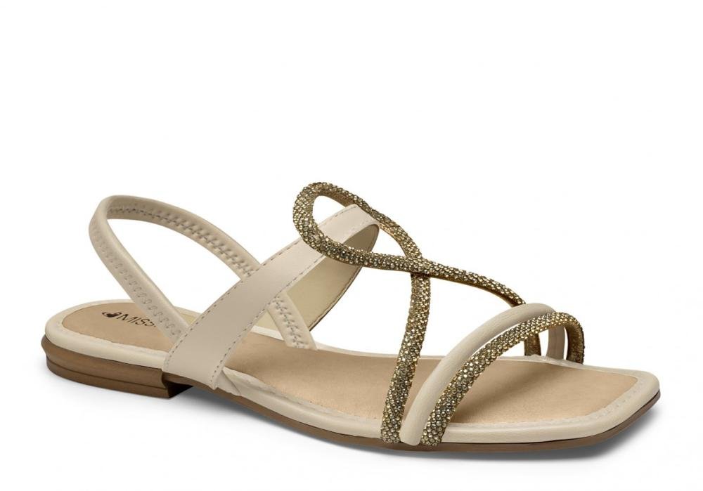Sandália Rasteira Mississipi MF843 Feminino Bege 1