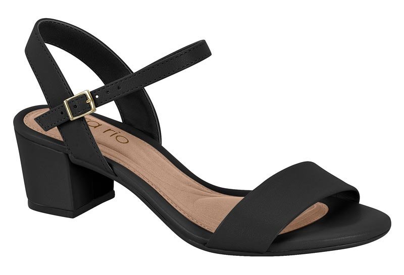 Sandália Salto Bloco Médio Beira Rio 82461176 Feminino Preto 1