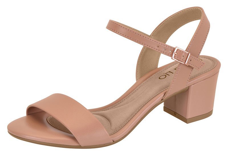 Sandália Salto Bloco Médio Beira Rio 82461176 Feminino Bege 2