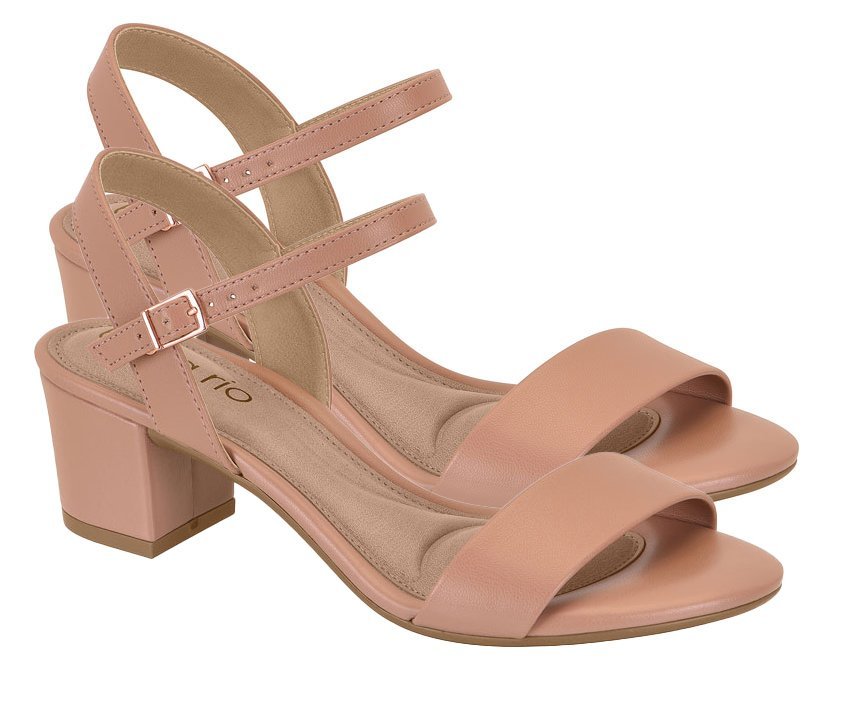 Sandália Salto Bloco Médio Beira Rio 82461176 Feminino Bege 3