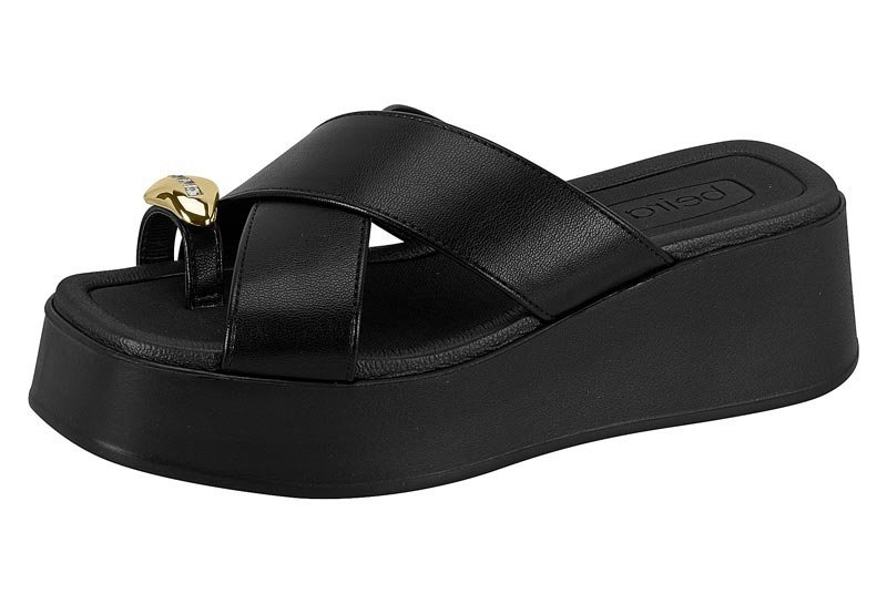 Tamanco Plataforma Anabela Beira Rio 8530114 Feminino Preto 2