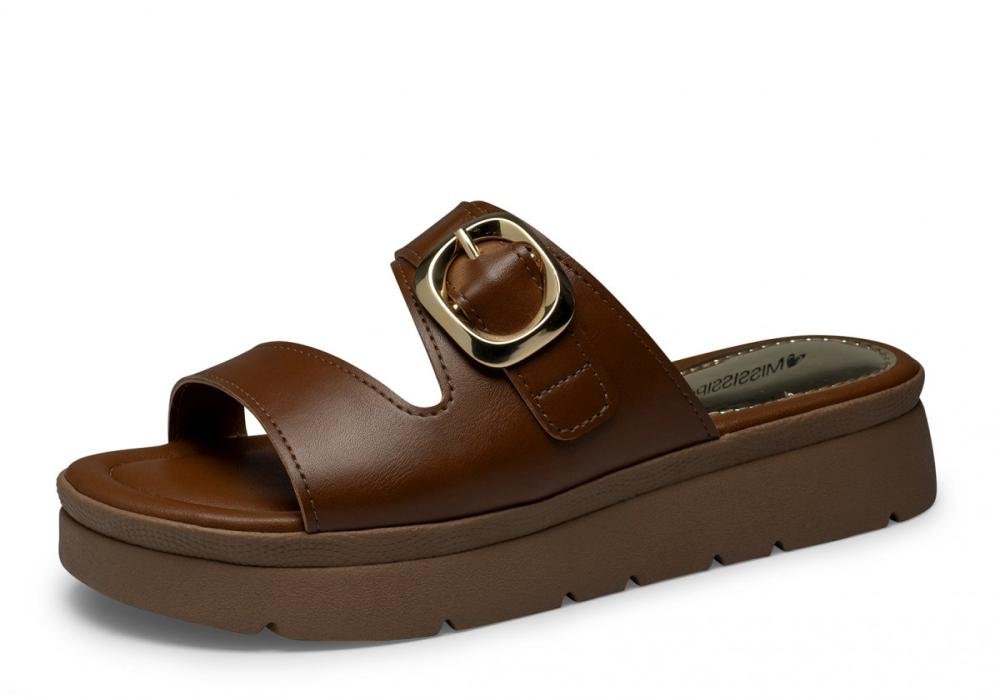 Tamanco Flatform Mississipi MF481 Feminino Marrom Escuro 2