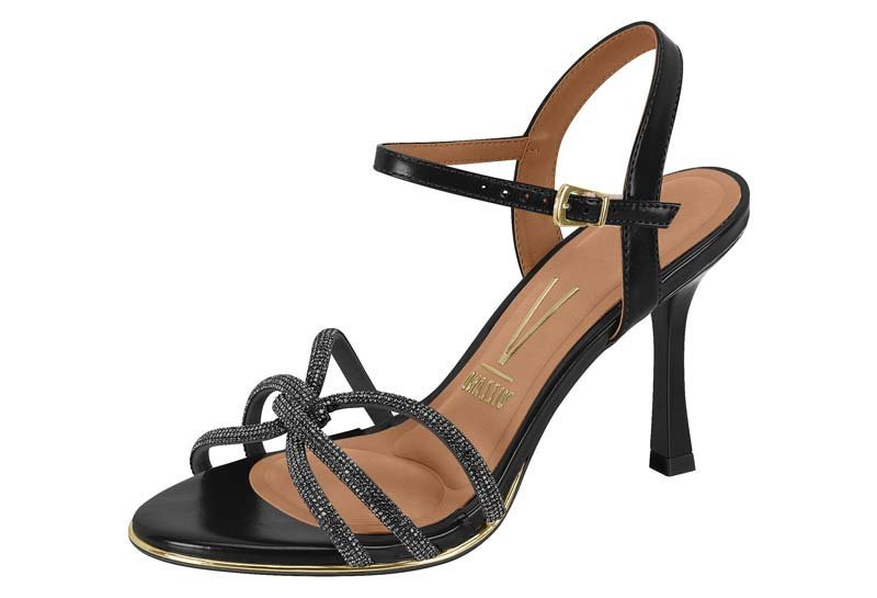 Sandália Salto Fino Strass Vizzano 6552103 Feminino Preto 2