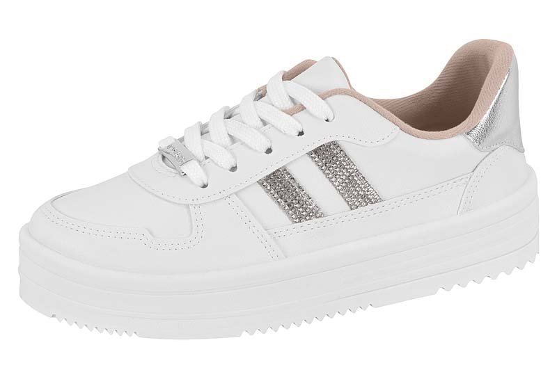 Tênis Casual Moleca 5782315 Feminino Branco/Prata 2